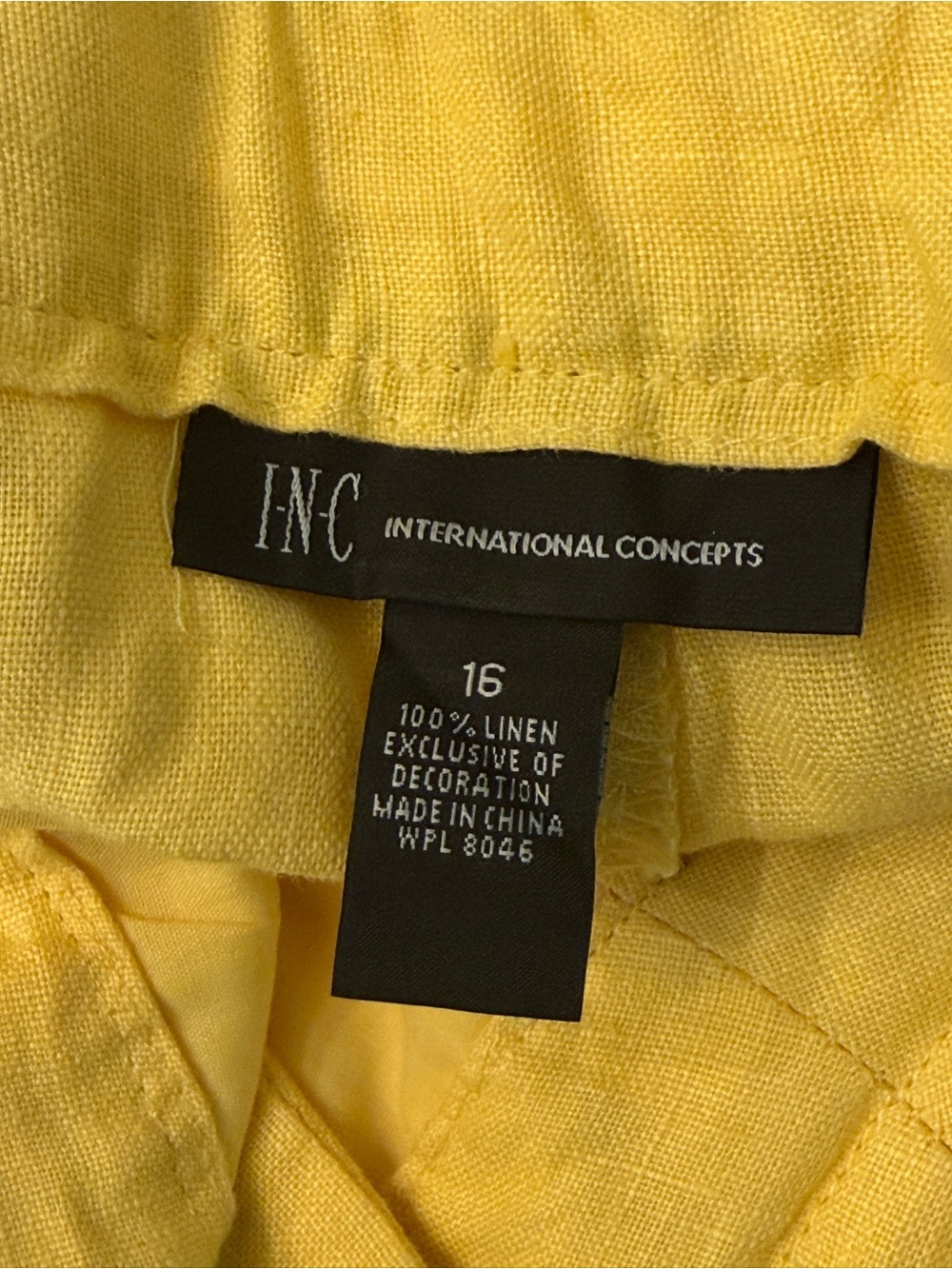 Women’s Yellow Cargo Linen Pants - Picture 6 of 9